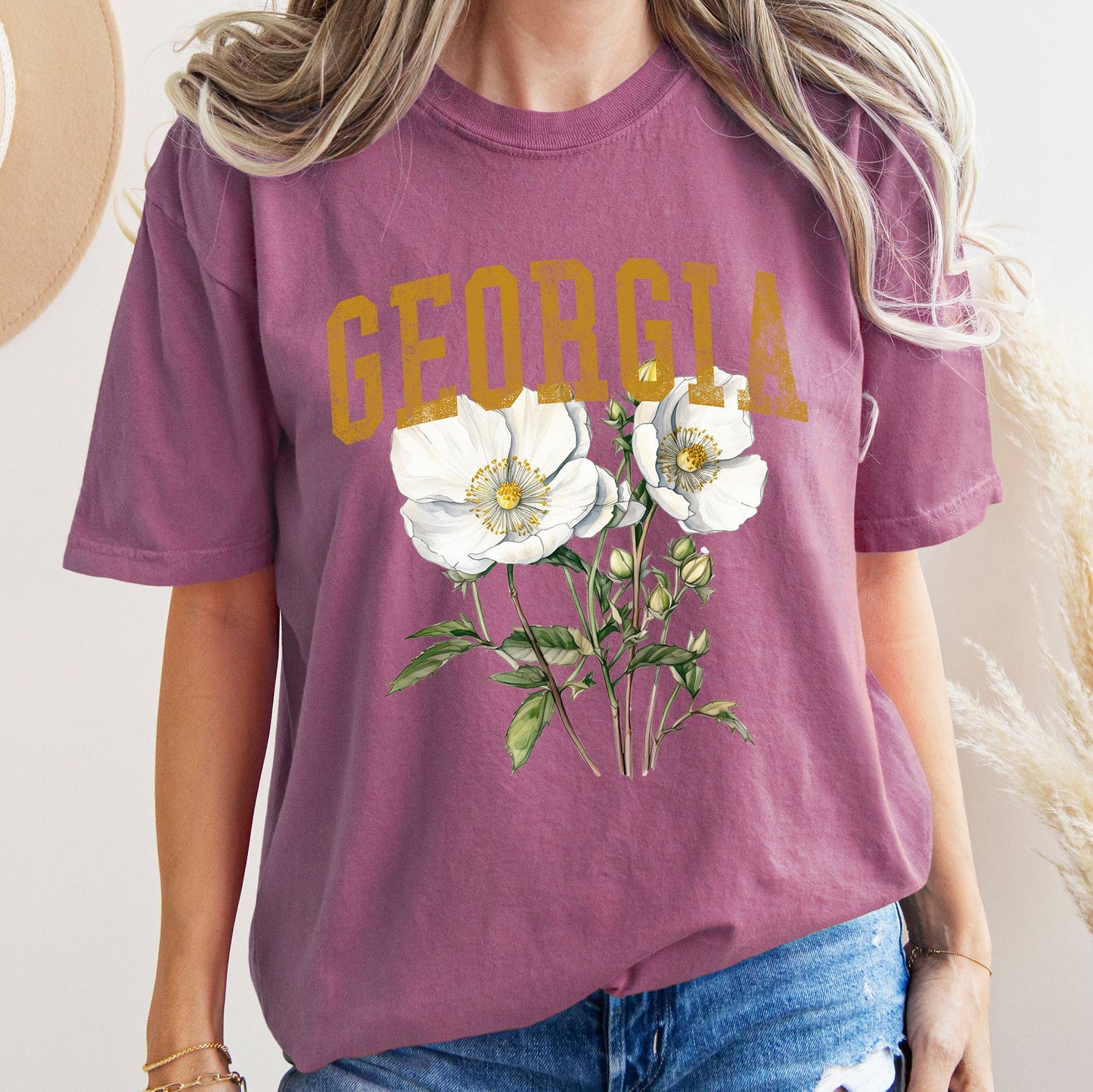 Georgia State Flower Comfort Colors Tshirt