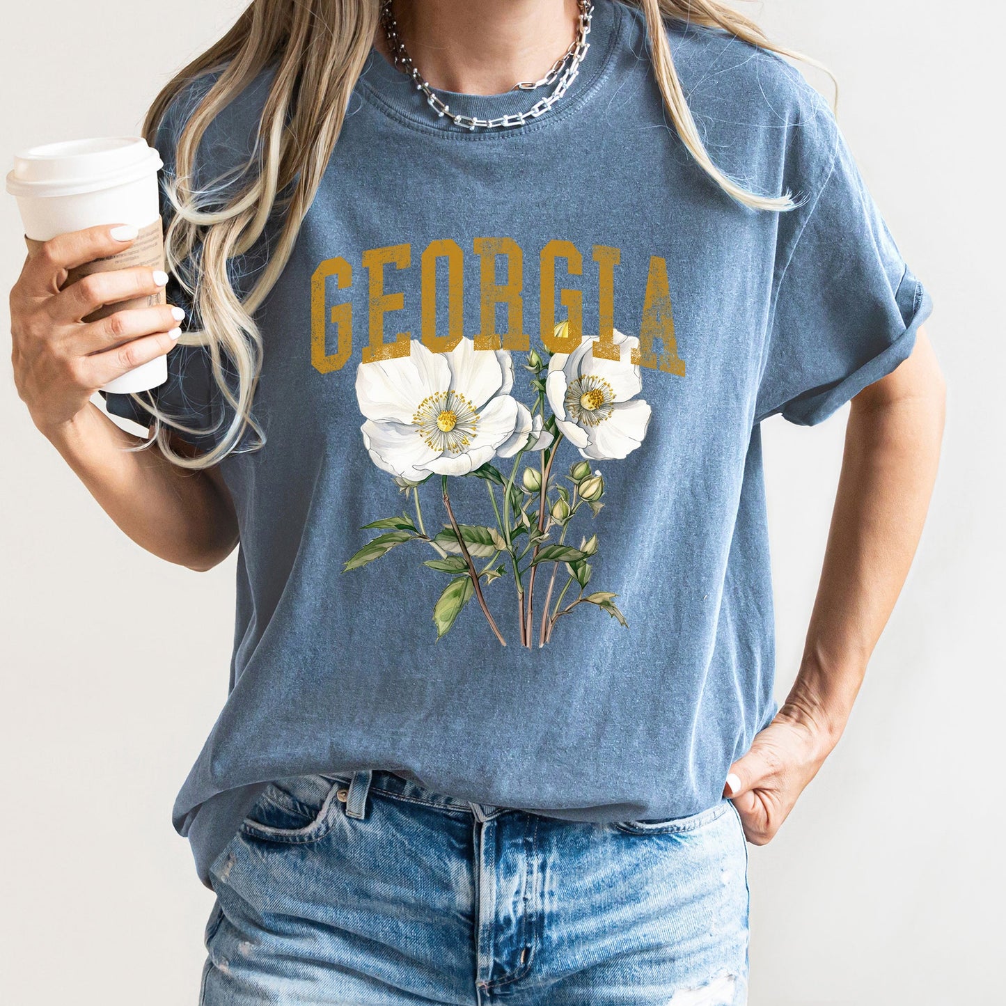 Georgia State Flower Comfort Colors Tshirt