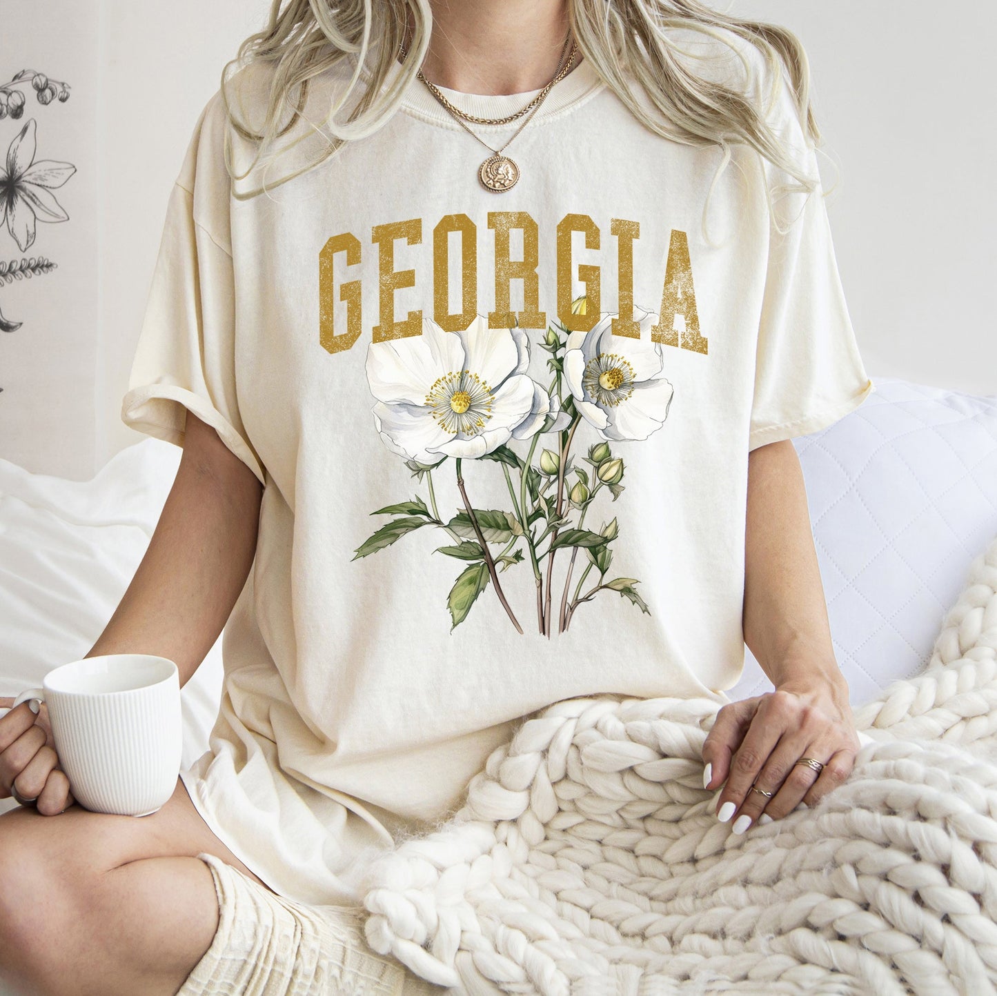 Georgia State Flower Comfort Colors Tshirt