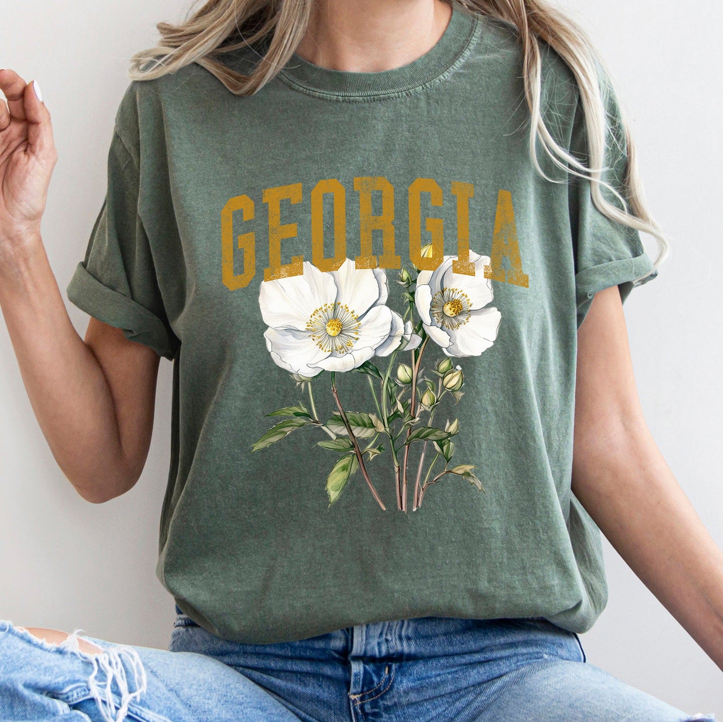 Georgia State Flower Comfort Colors Tshirt