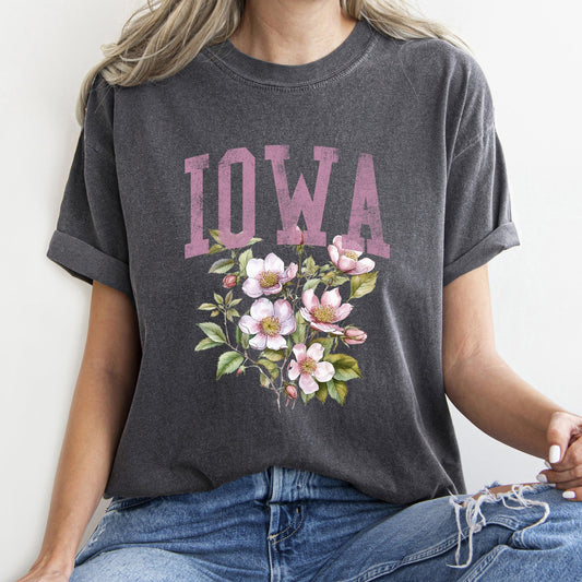 Iowa State Flower Comfort Colors Tshirt