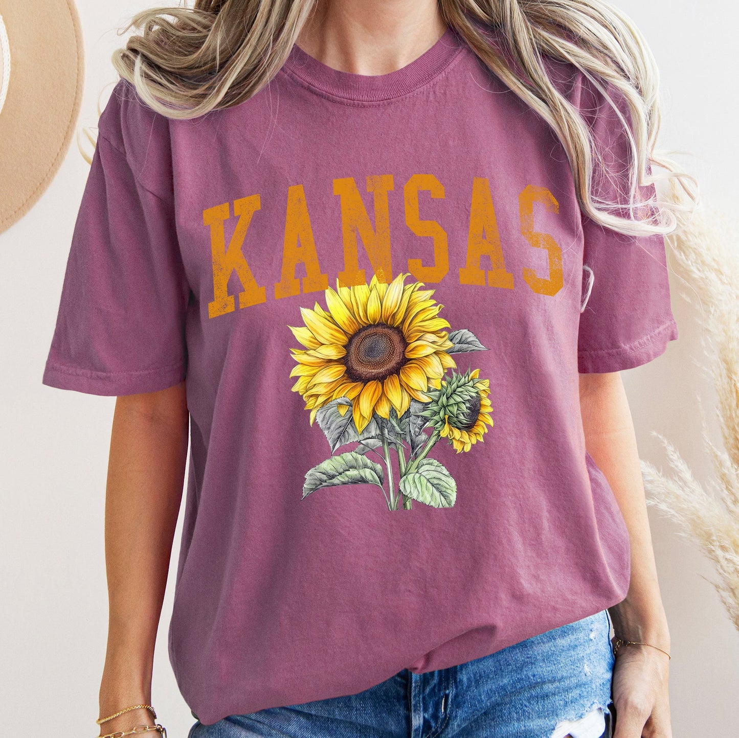 Kansas State Flower Comfort Colors Tshirt
