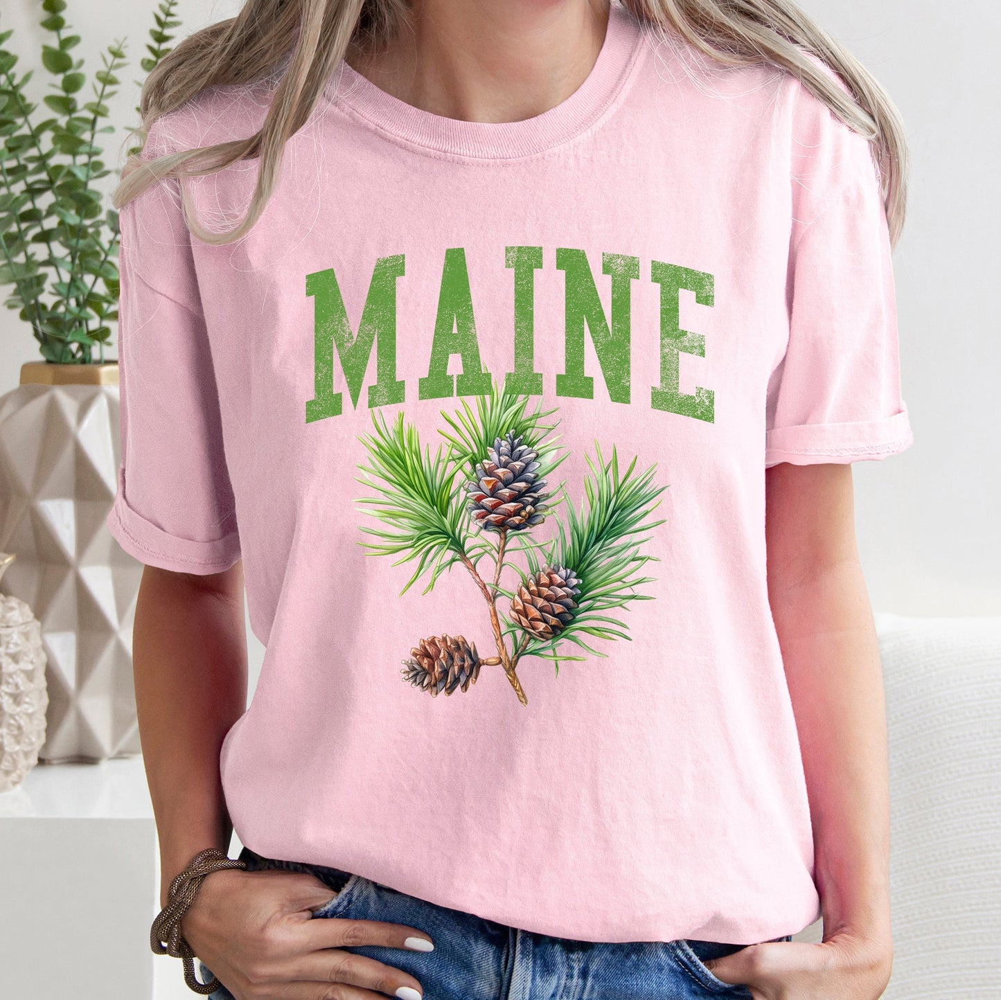 Maine State Flower Comfort Colors Tshirt