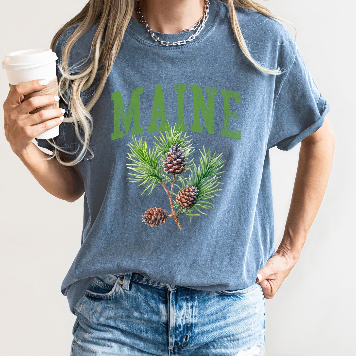 Maine State Flower Comfort Colors Tshirt