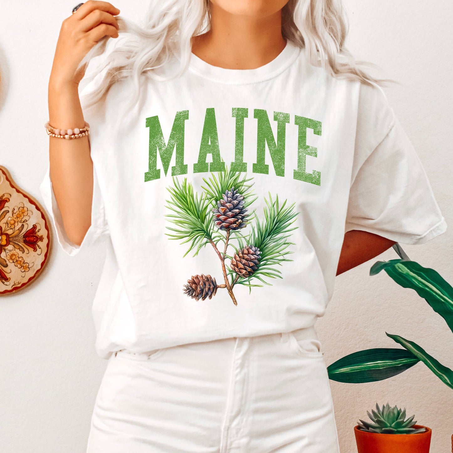 Maine State Flower Comfort Colors Tshirt