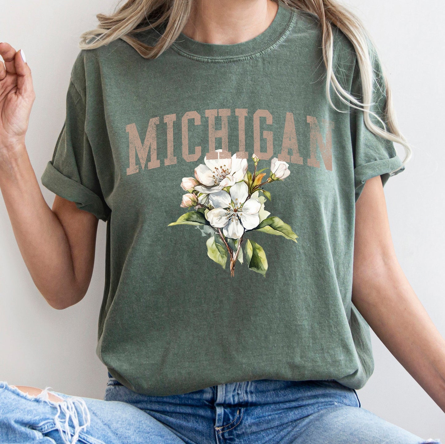 Michigan State Flower Comfort Colors Tshirt