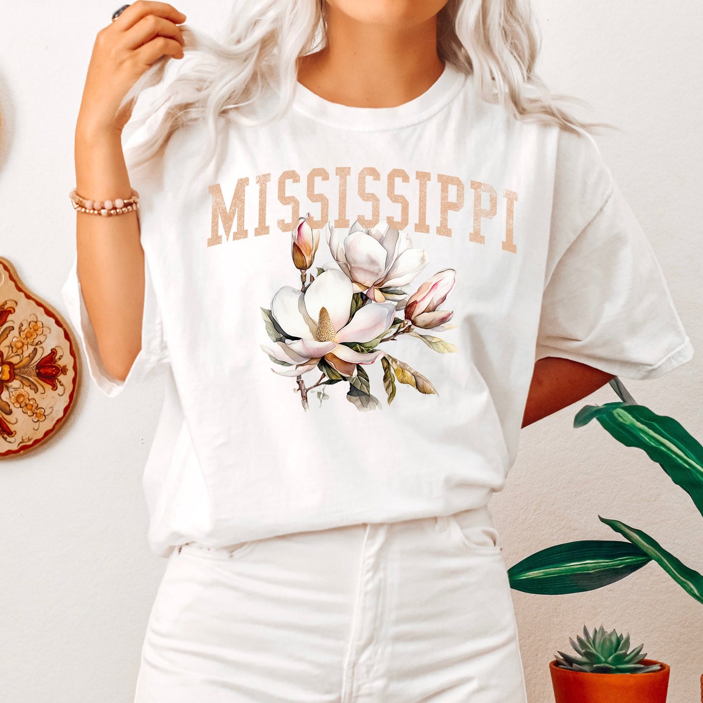 Mississippi State Flower Comfort Colors Tshirt