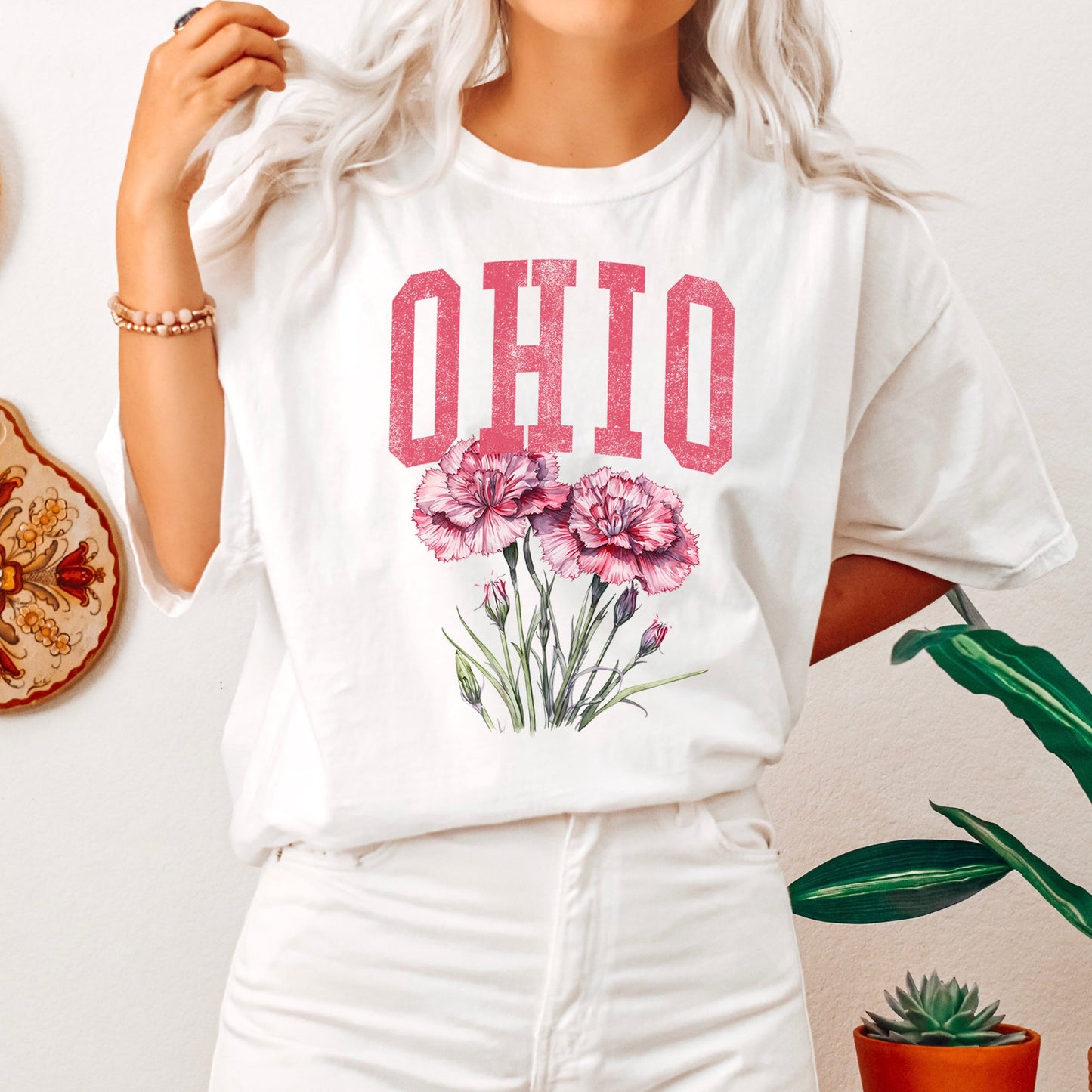 Ohio State Flower Comfort Colors Tshirt