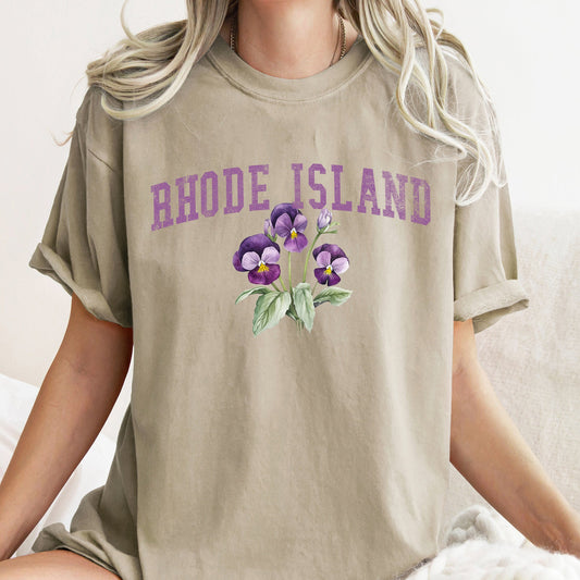 Rhode Island State Flower Comfort Colors Tshirt