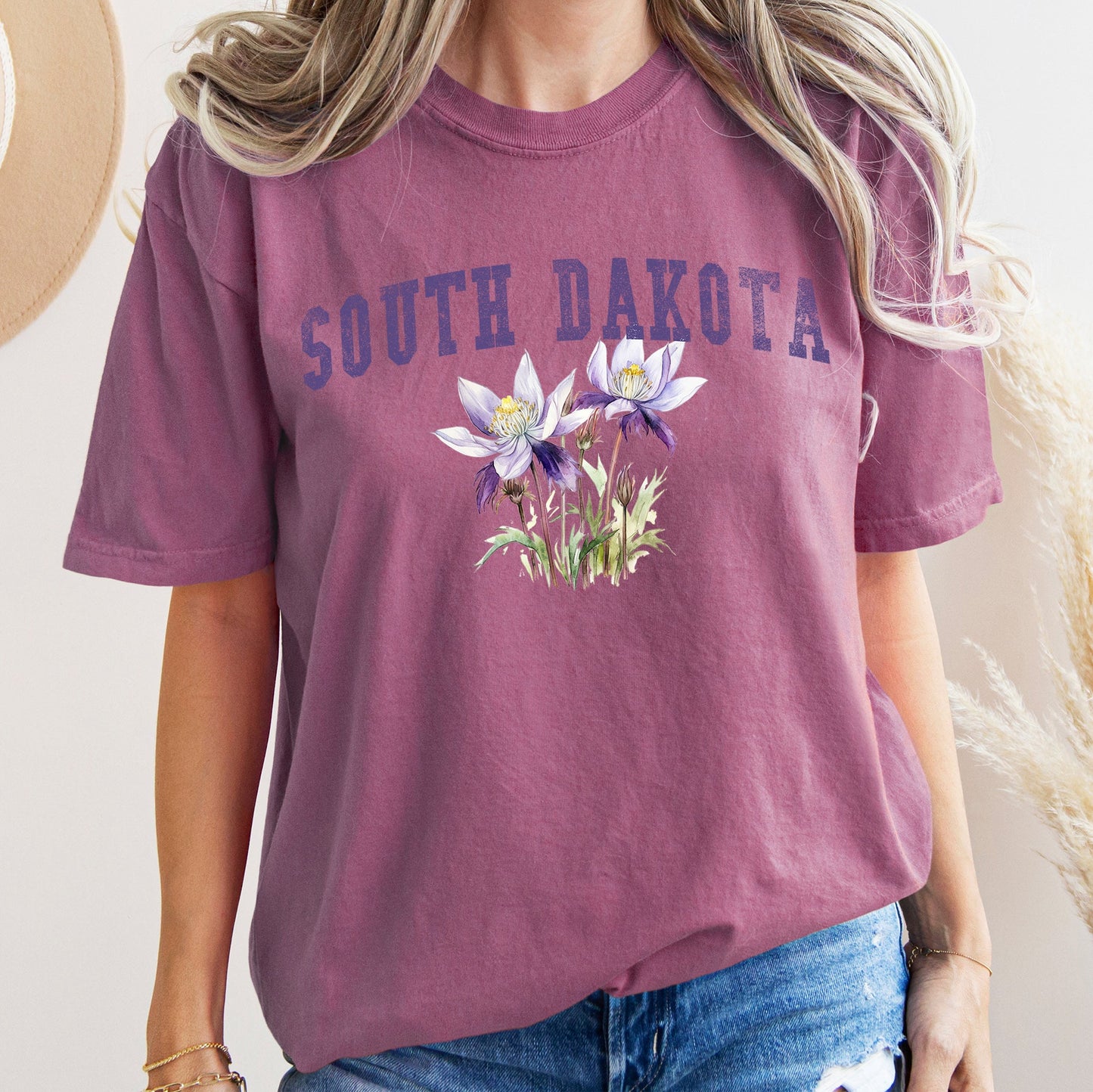 South Dakota State Flower Comfort Colors Tshirt