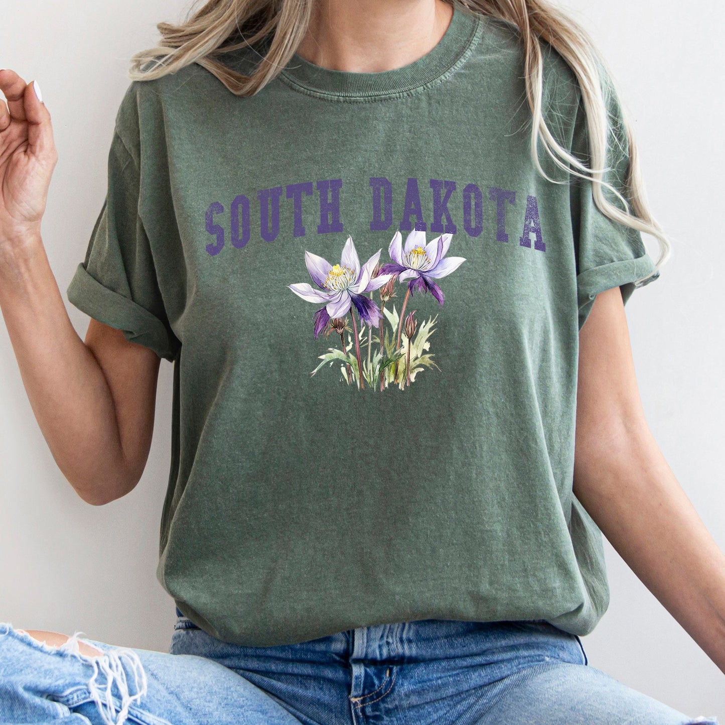 South Dakota State Flower Comfort Colors Tshirt