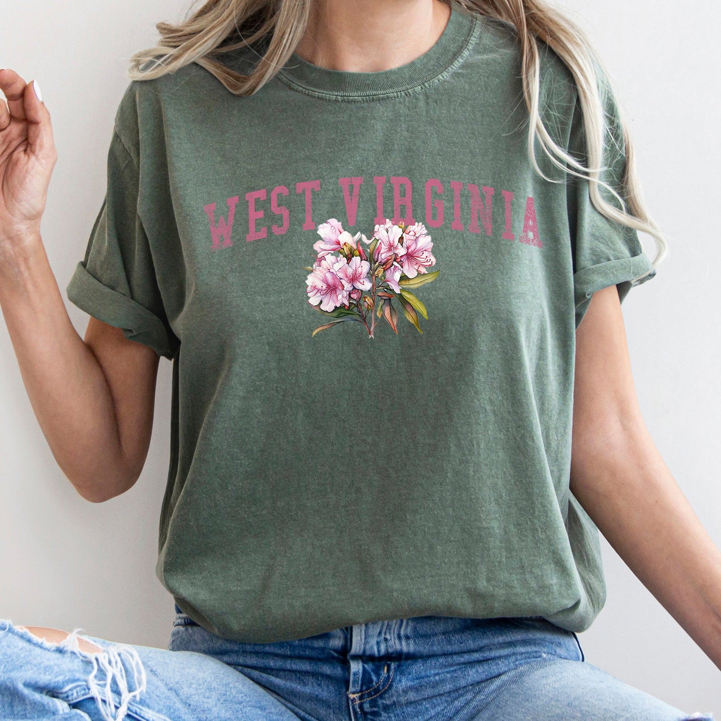 West Virginia State Flower Comfort Colors Tshirt