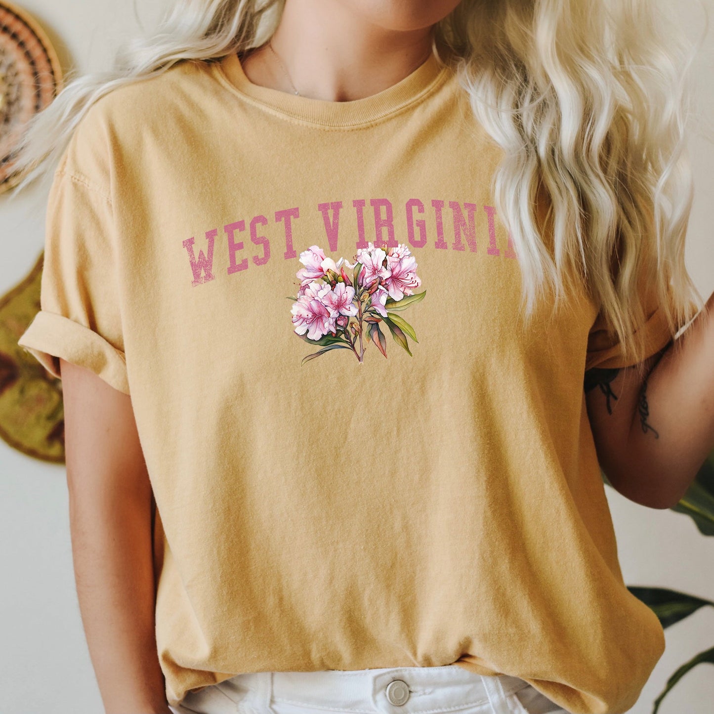 West Virginia State Flower Comfort Colors Tshirt