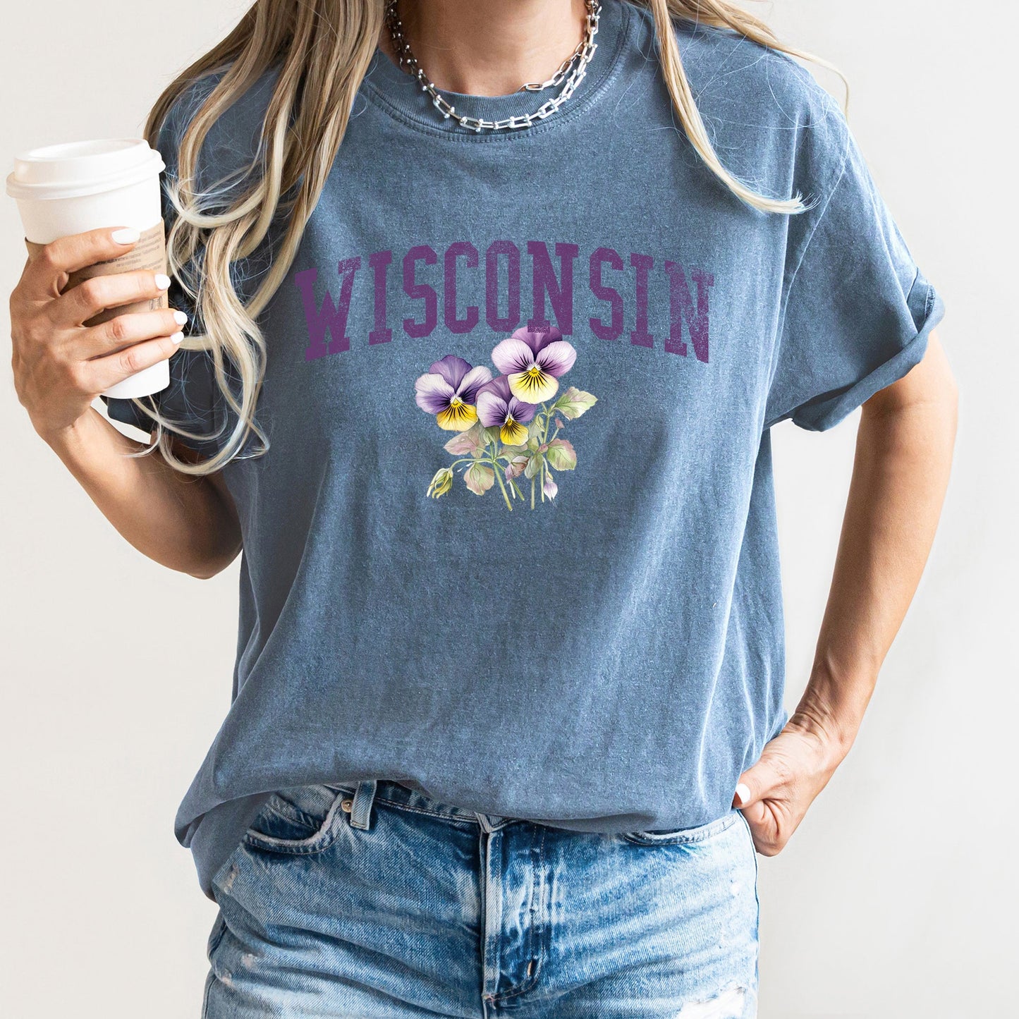 Wisconsin State Flower Comfort Colors Tshirt
