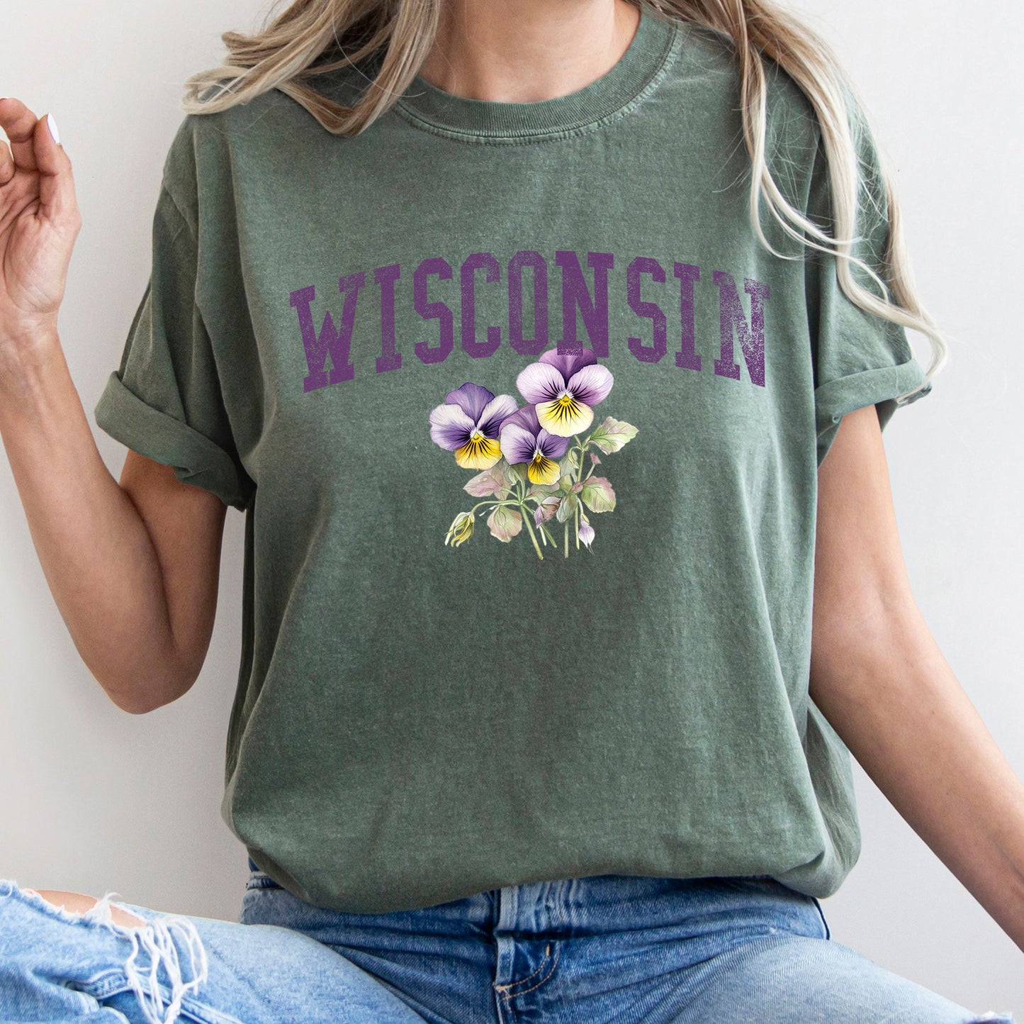 Wisconsin State Flower Comfort Colors Tshirt
