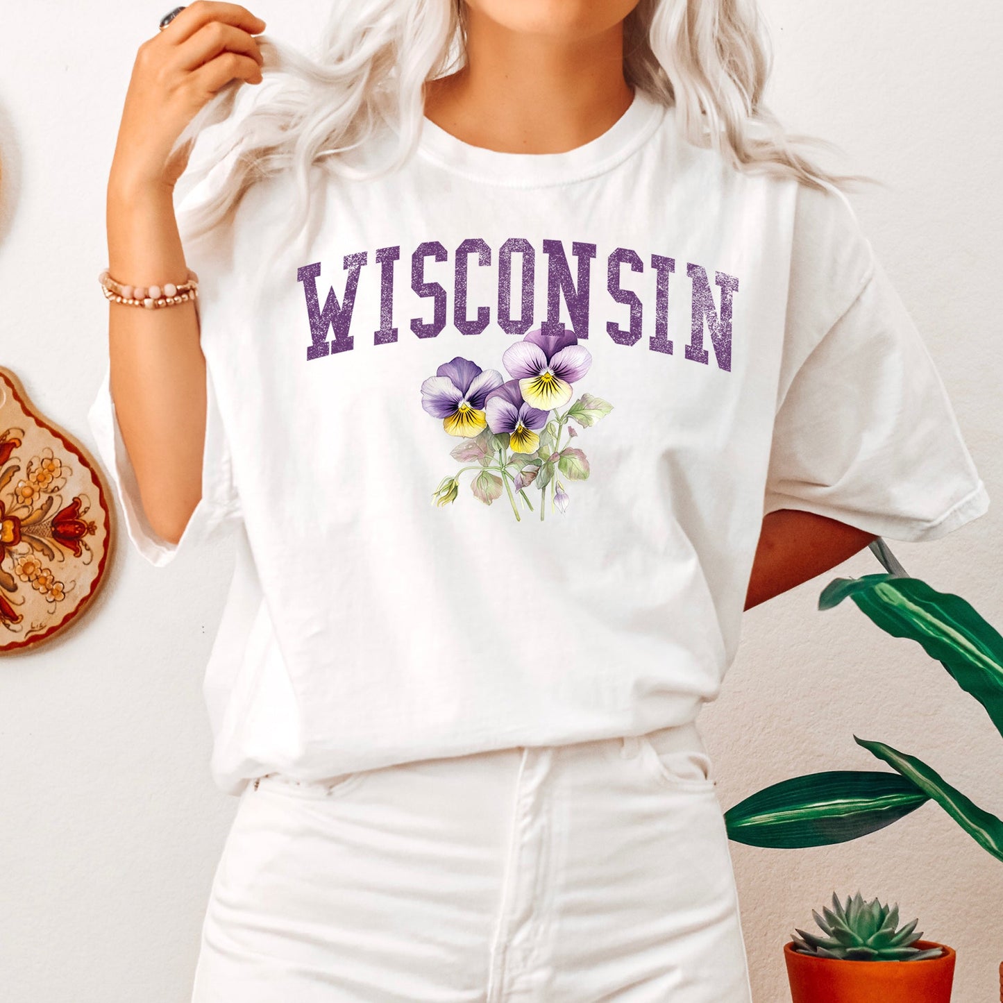 Wisconsin State Flower Comfort Colors Tshirt