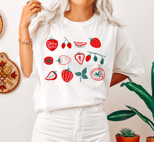 Strawberry Fruit Lover Comfort Colors Tshirt