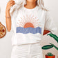 Sunrise And Waves Line Art Comfort Colors Tshirt