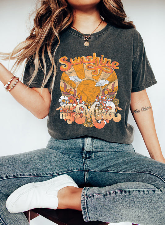 Sunshine On My Mind Floral Comfort Colors Tshirt