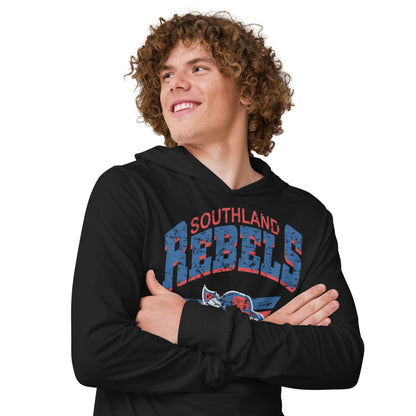 Rebels Vintage Collegiate Distressed - Hooded Long Sleeve Shirt