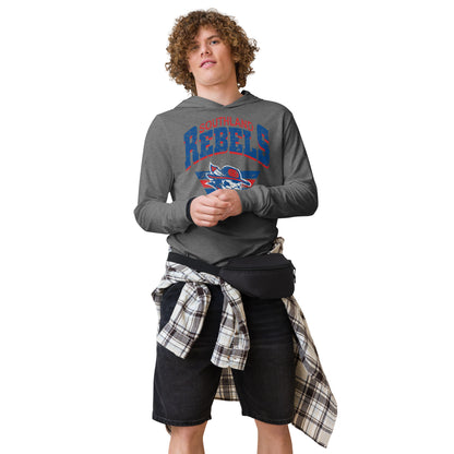 Rebels Vintage Collegiate Distressed - Hooded Long Sleeve Shirt