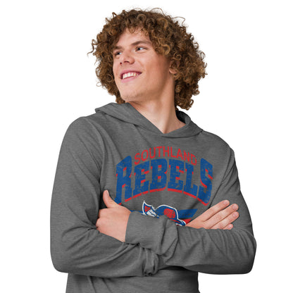 Rebels Vintage Collegiate Distressed - Hooded Long Sleeve Shirt