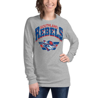Rebels Vintage Collegiate Distressed - Bella Canvas Long Sleeve Tee
