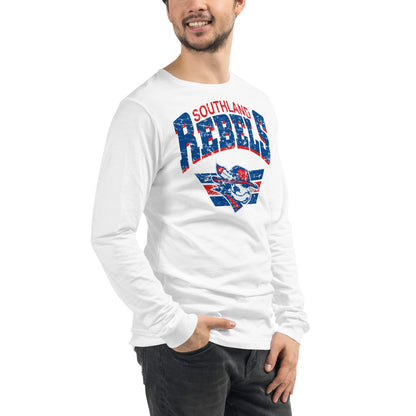 Rebels Vintage Collegiate Distressed - Bella Canvas Long Sleeve Tee