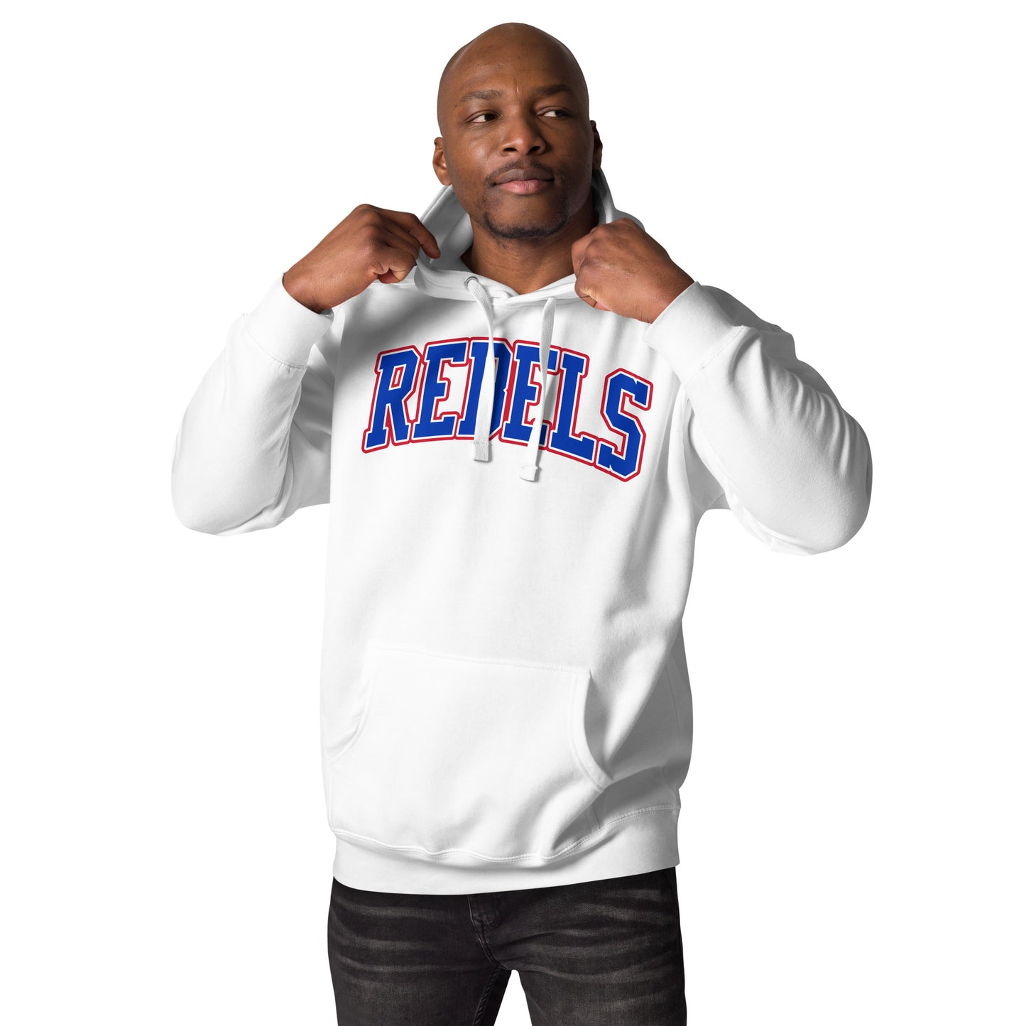 Tri-Color Rebels Arched Varsity Hoodie