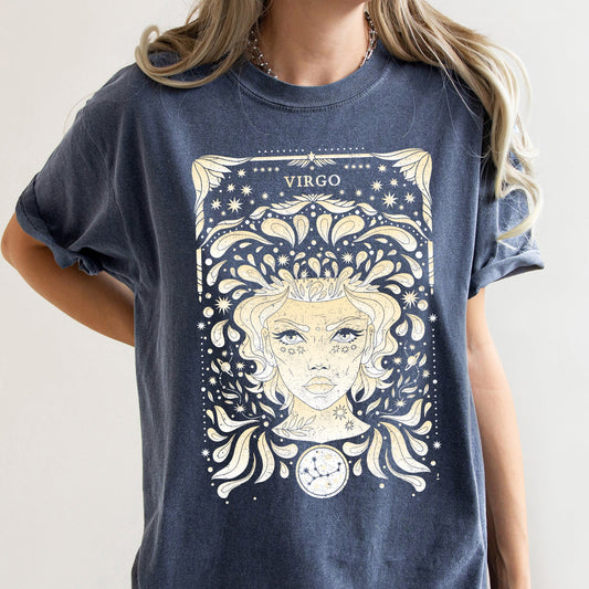 Virgo Celestial Zodiac Comfort Colors Tees, Horoscope, Astrology