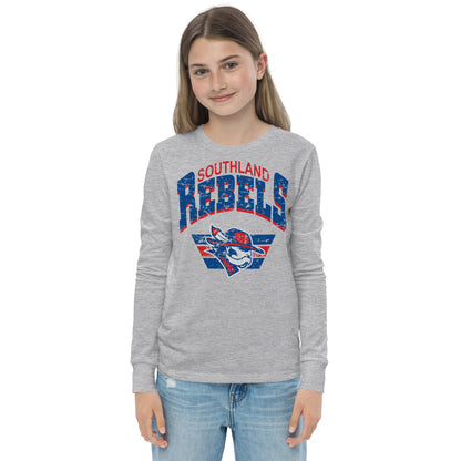 Rebels Vintage Collegiate Distressed - YOUTH Long Sleeve