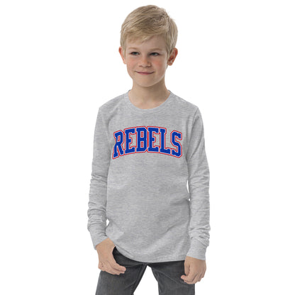 Tri-color Rebels Arched Varsity - YOUTH Long Sleeve