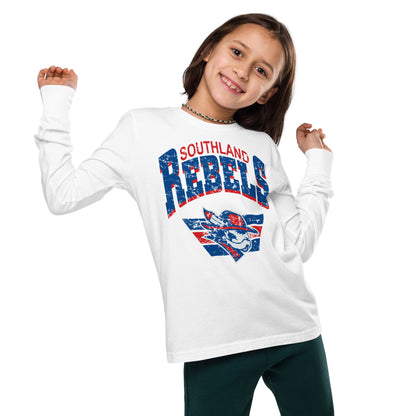 Rebels Vintage Collegiate Distressed - YOUTH Long Sleeve