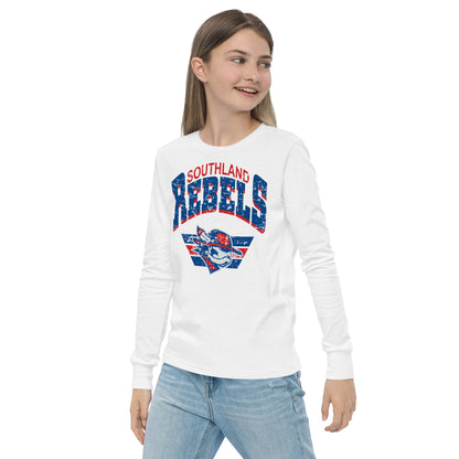 Rebels Vintage Collegiate Distressed - YOUTH Long Sleeve